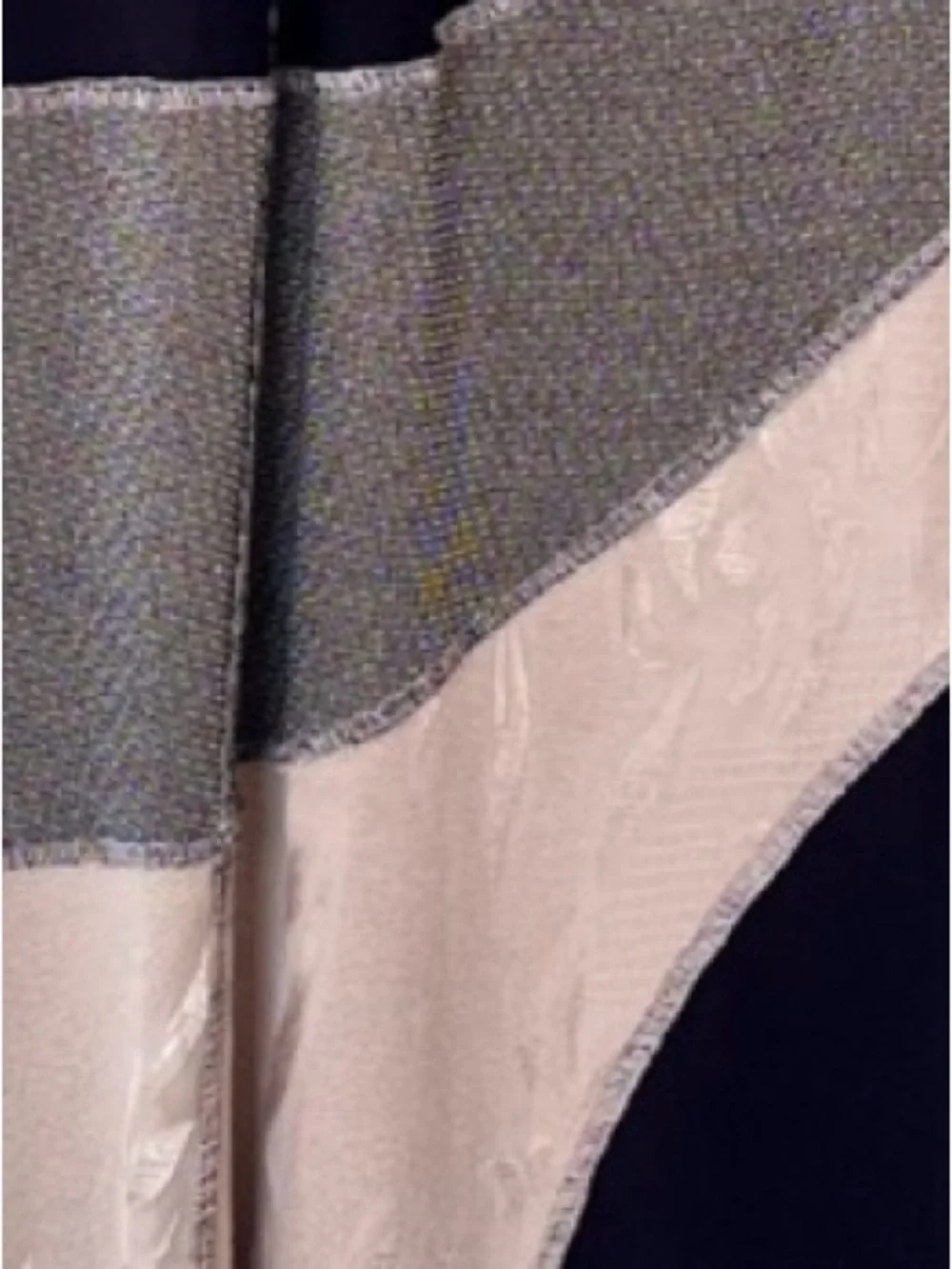Tommy N Loulou Black Cream Gray Panel Maxi Skirt Sz L - Picture 5 of 9